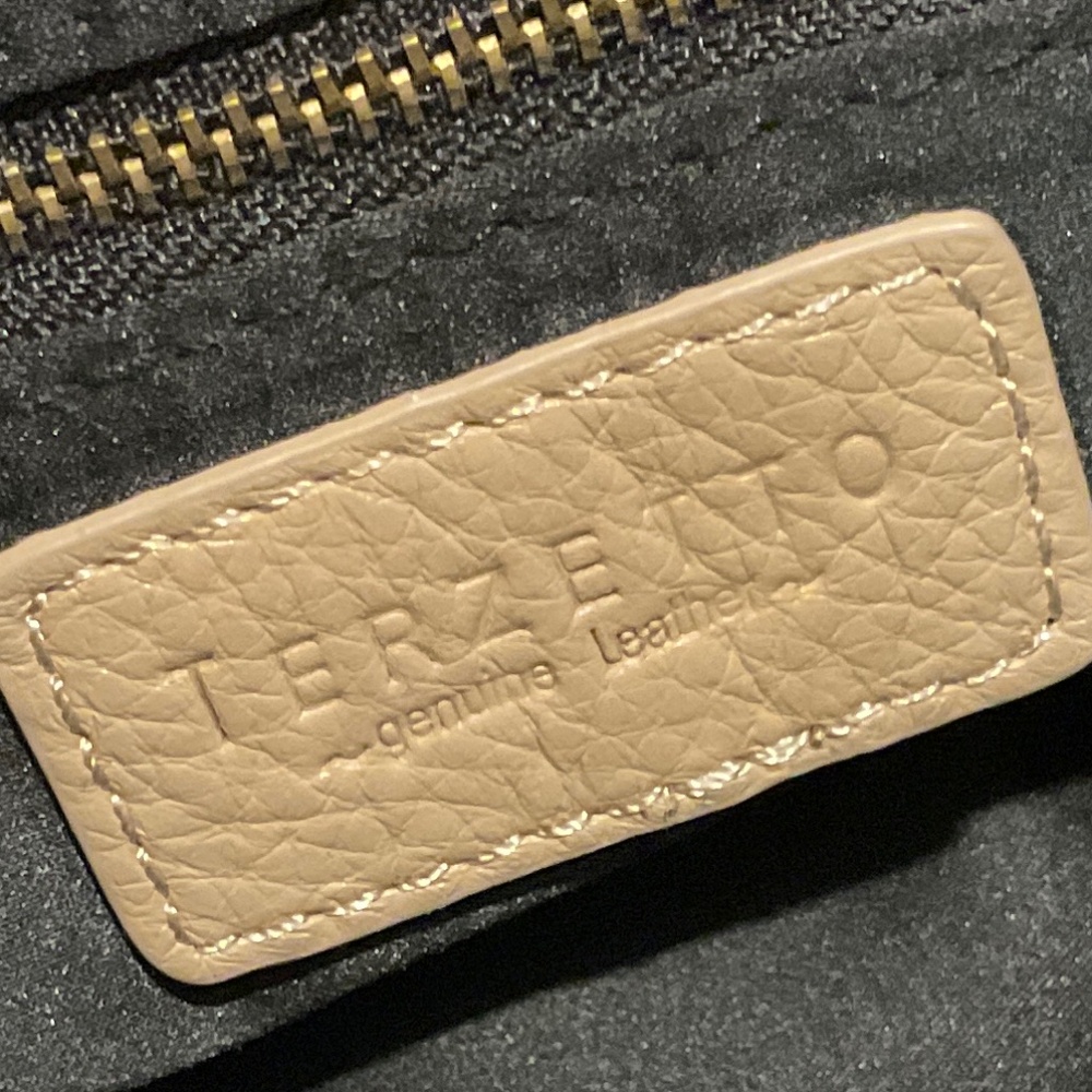 TERZETTO Loreto Pebble Leather Satchel/Shoulder in Camel - Picture 10 of 12